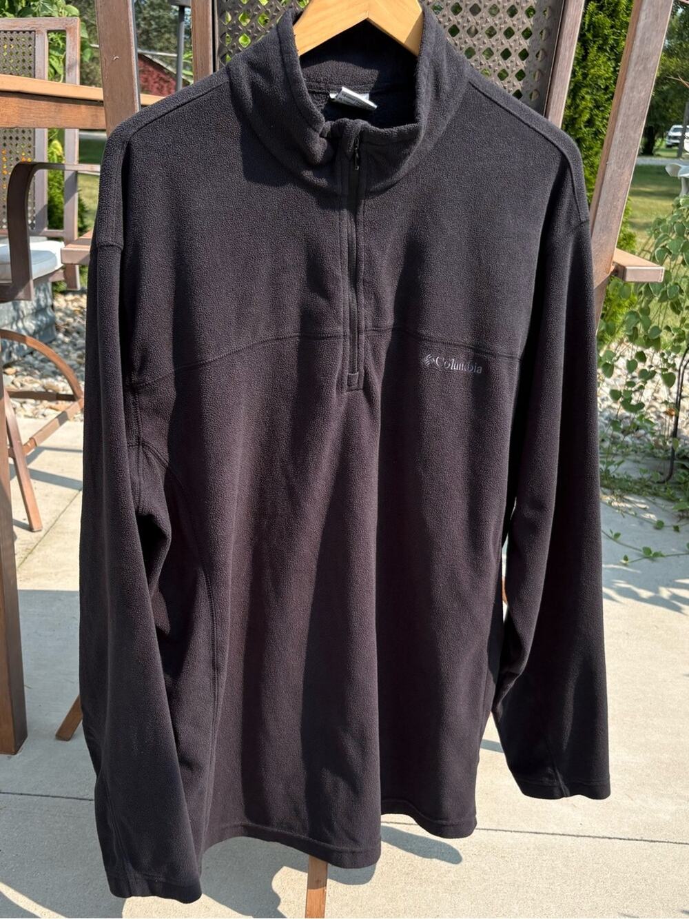 Columbia Men's Black Quarter‑Zip Fleece Pullover-XL